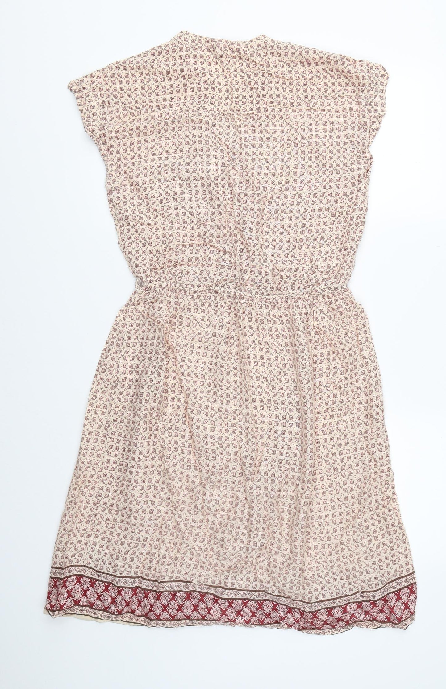 BHS Womens Beige   Skater Dress  Size 8