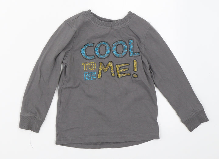 George Boys Grey   Basic T-Shirt Size 3-4 Years