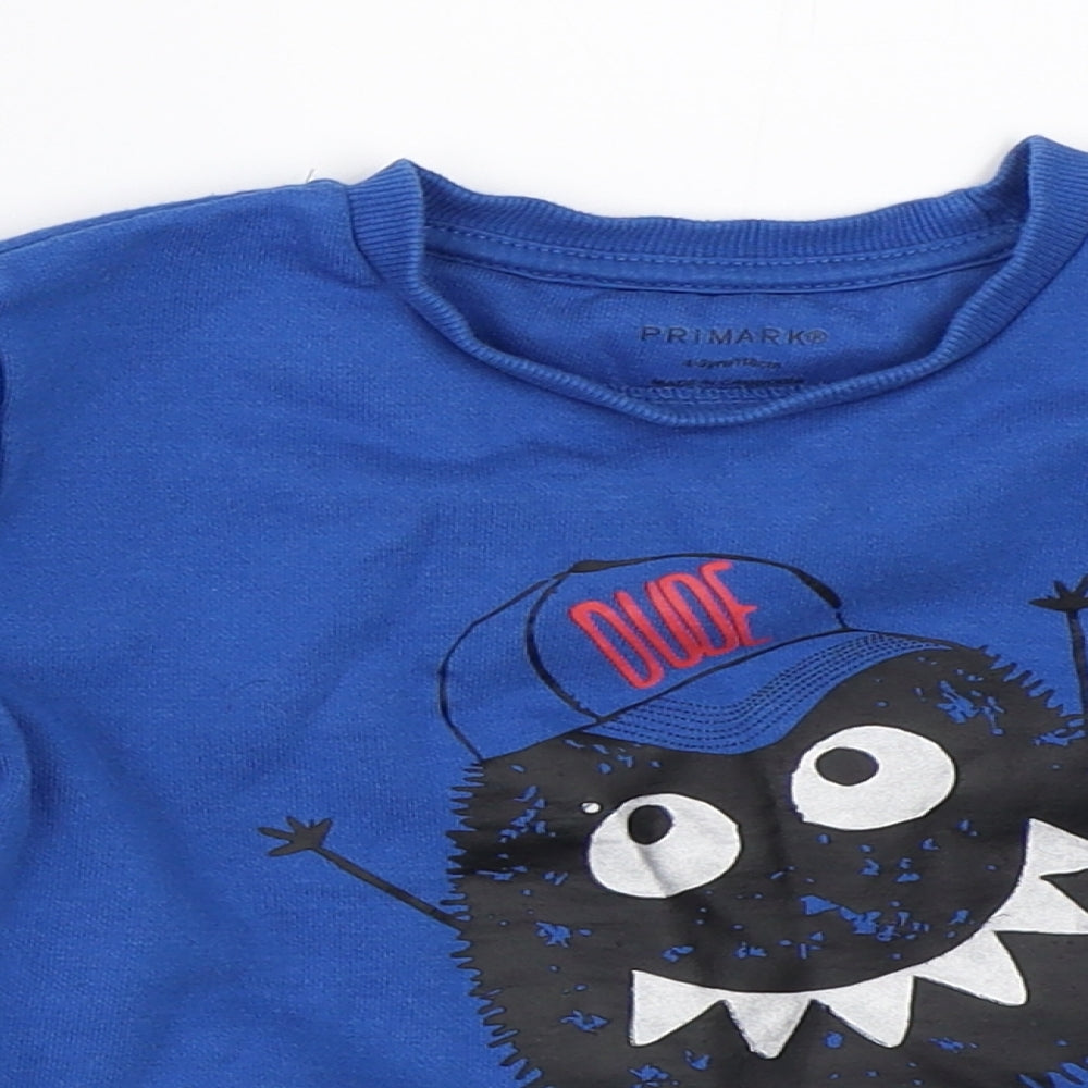 Primark Boys Blue   Pullover Sweatshirt Size 4-5 Years
