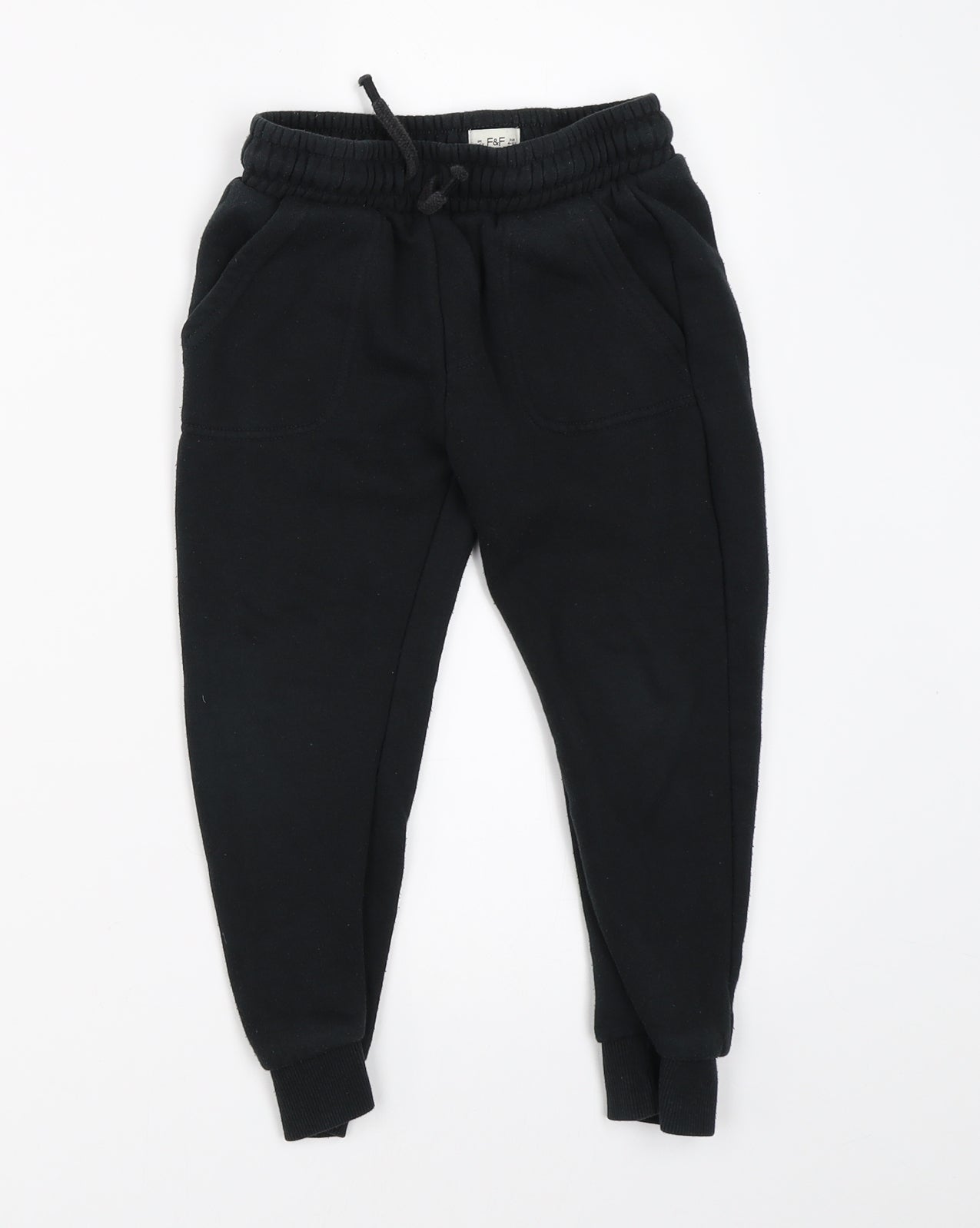 F&F Boys Black   Jogger Trousers Size 4-5 Years