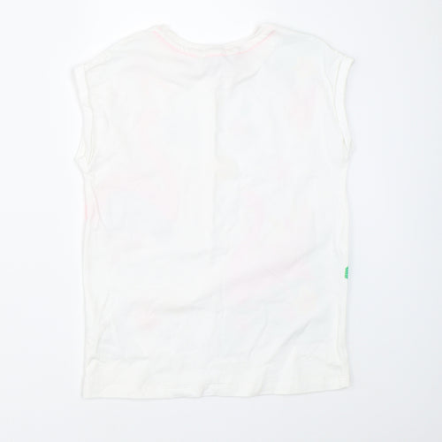 George Girls White   Basic T-Shirt Size 9-10 Years