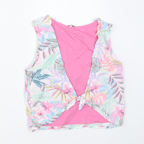 George Girls White   Basic T-Shirt Size 9-10 Years