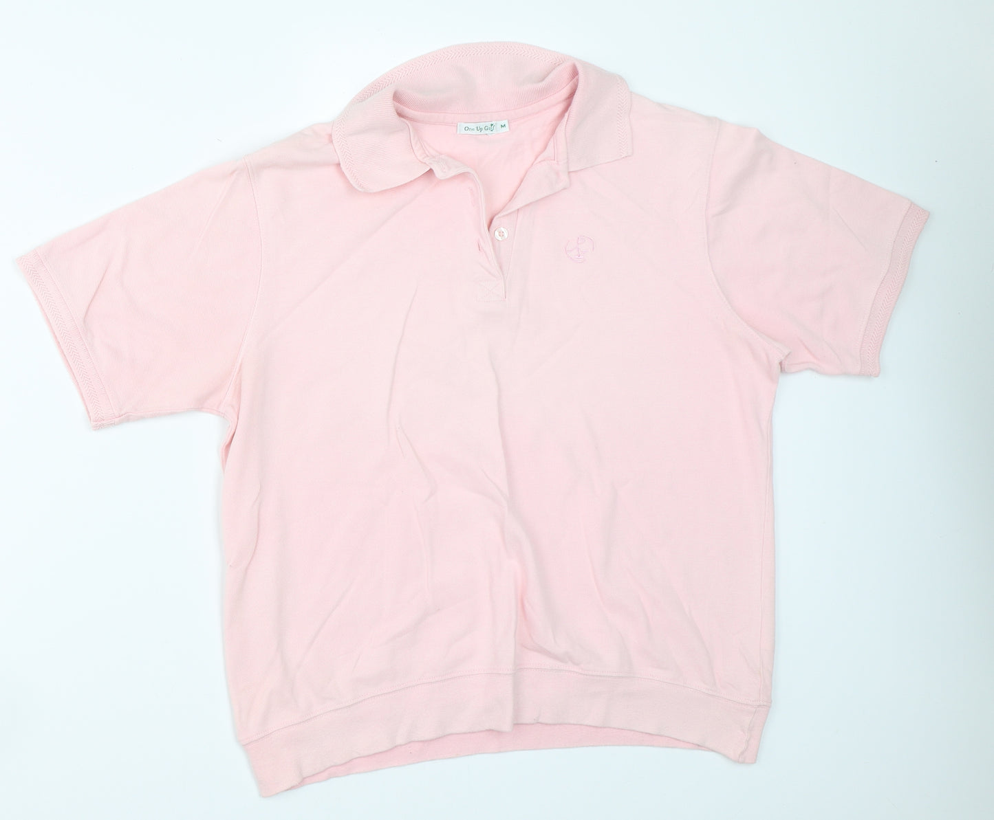 One Up Golf Womens Pink   Basic Polo Size M