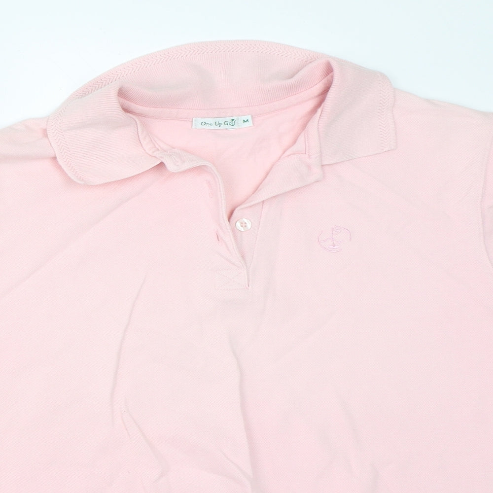 One Up Golf Womens Pink   Basic Polo Size M
