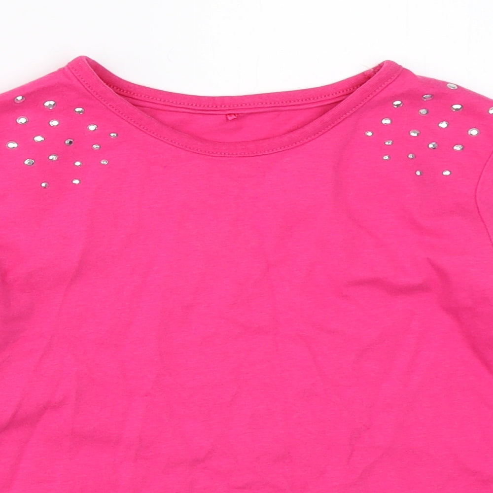 George Girls Pink   Basic T-Shirt Size 8-9 Years
