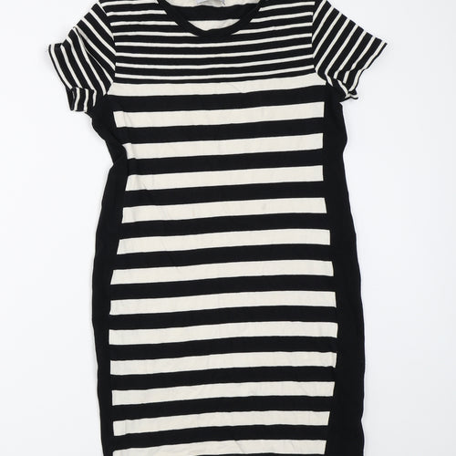 Zara Womens Black Striped  Bodycon  Size S