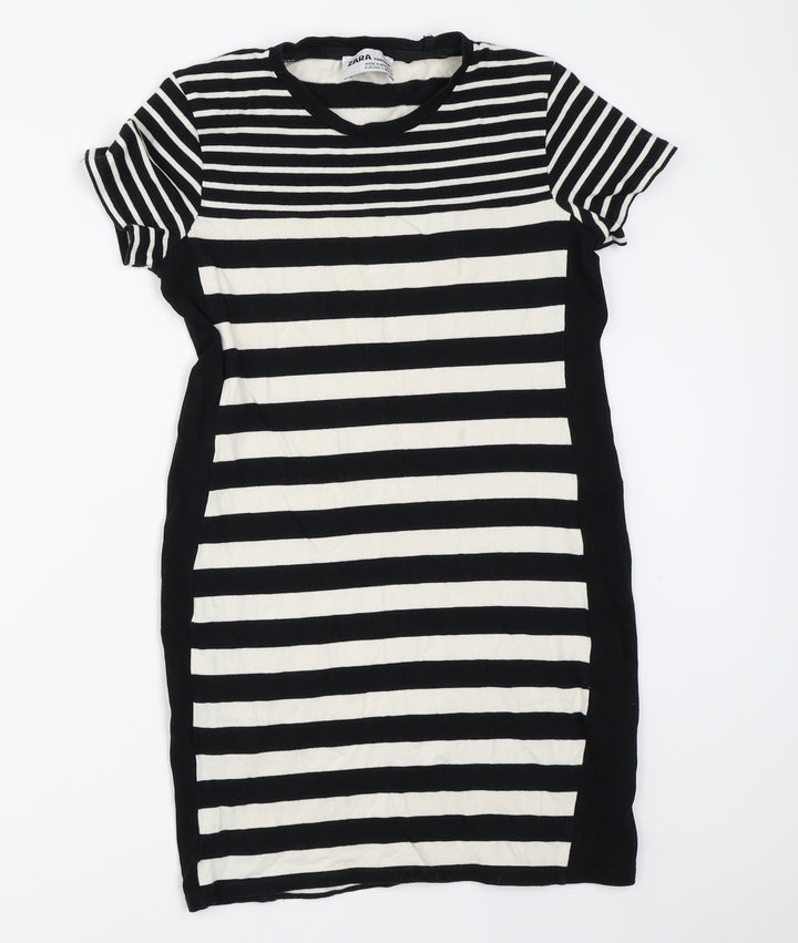 Zara Womens Black Striped Bodycon Size S