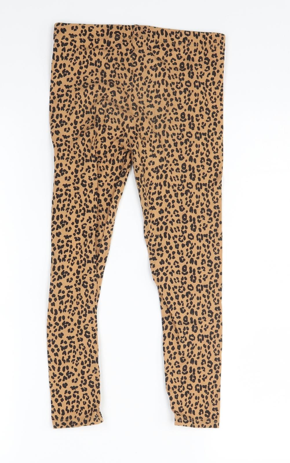 George Girls Brown Animal Print  Jogger Trousers Size 7-8 Years - LEGGINGS