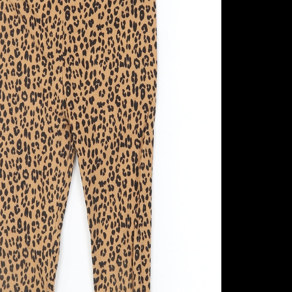 George Girls Brown Animal Print  Jogger Trousers Size 7-8 Years - LEGGINGS