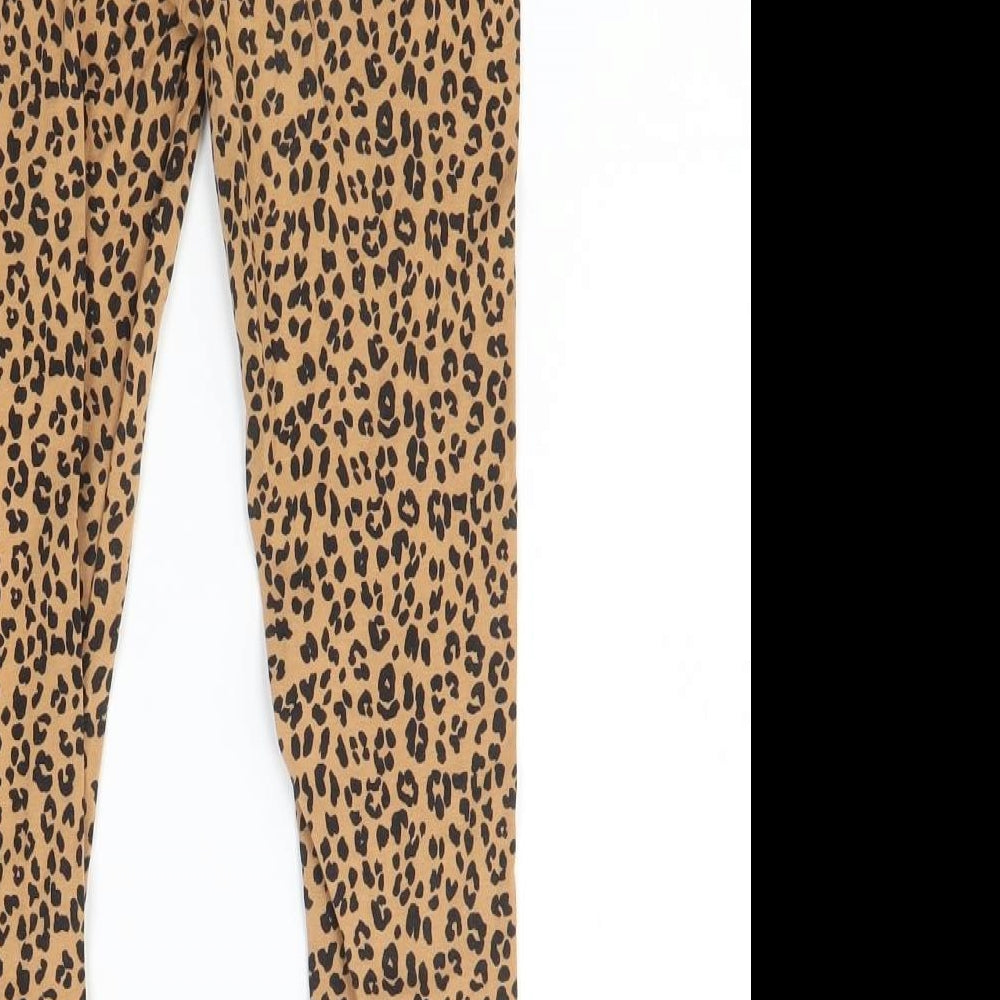George Girls Brown Animal Print  Jogger Trousers Size 7-8 Years - LEGGINGS
