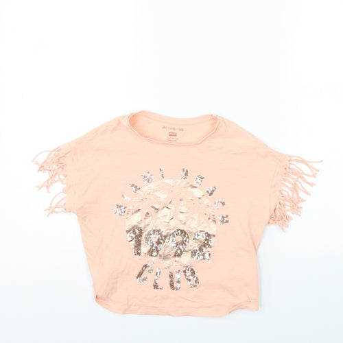F&F Girls Beige   Basic T-Shirt Size 8-9 Years  - Miami Beach