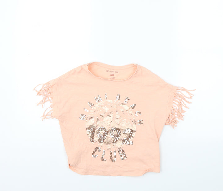F&F Girls Beige   Basic T-Shirt Size 8-9 Years  - Miami Beach