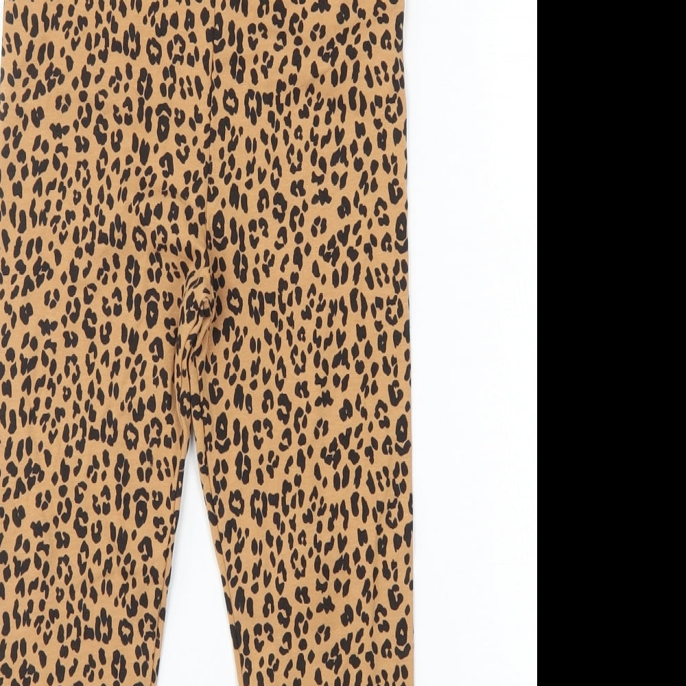 George Girls Brown Animal Print  Jogger Trousers Size 7-8 Years - LEGGINGS