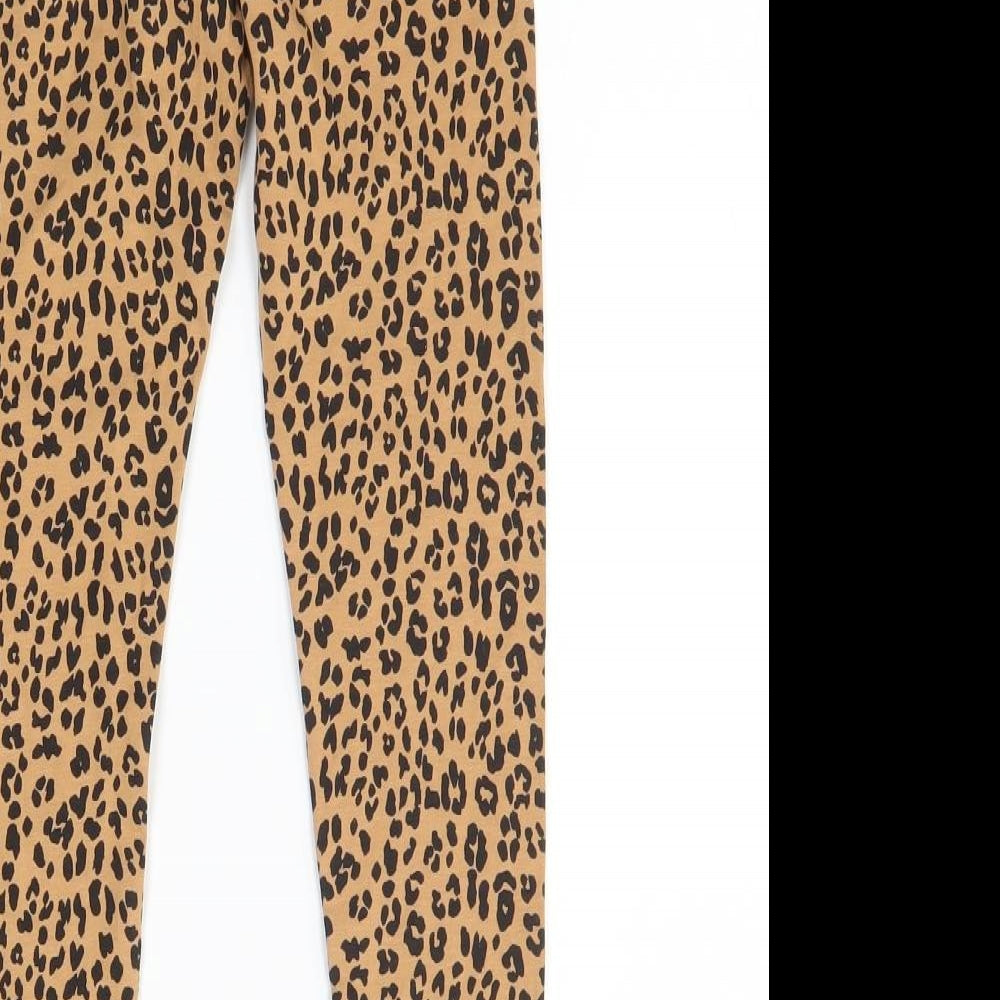George Girls Brown Animal Print  Jogger Trousers Size 7-8 Years - LEGGINGS