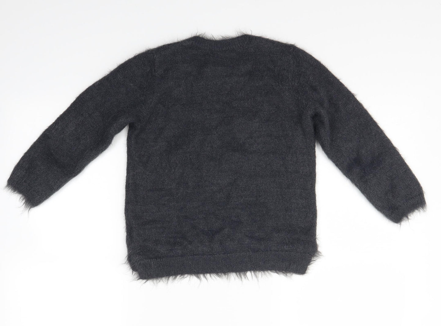 H&M Girls Grey  Lace Pullover Jumper Size 7-8 Years  - Unicorns
