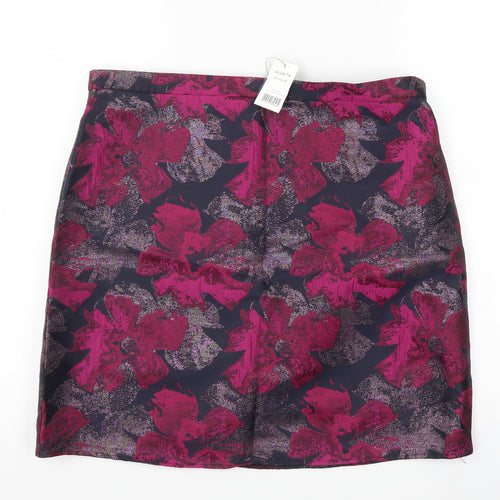 George Womens Purple Floral  Mini Skirt Size 16