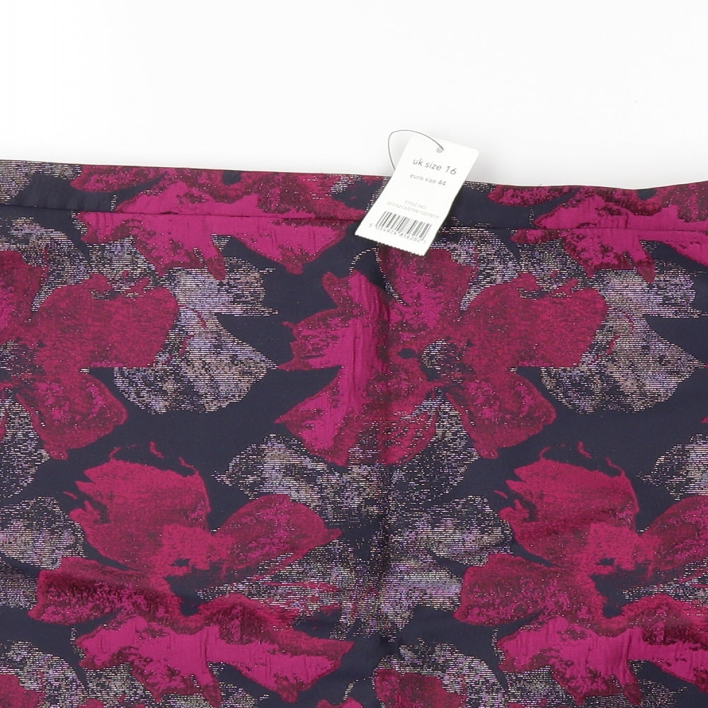 George Womens Purple Floral  Mini Skirt Size 16
