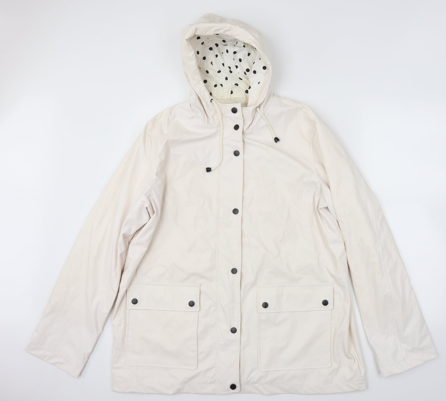 Avenue Womens White  Canvas Jacket Coat Size 18