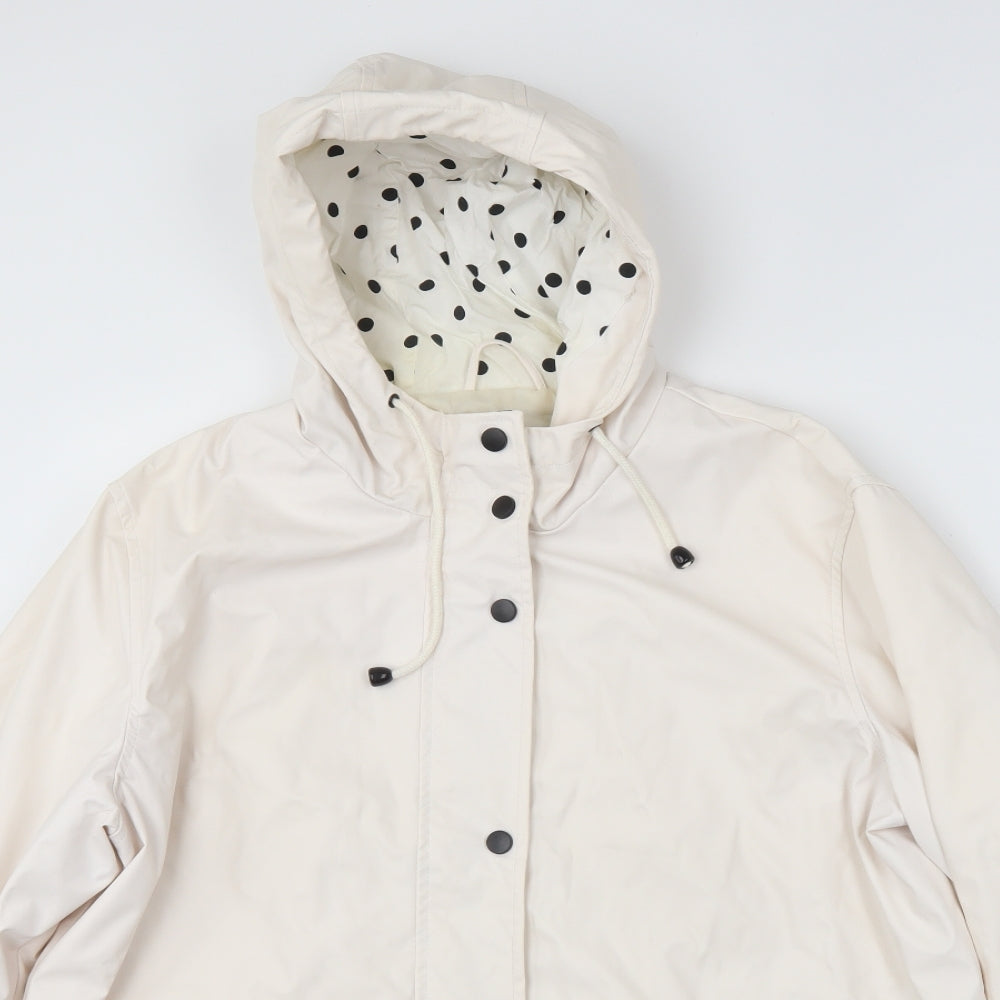 Avenue Womens White  Canvas Jacket Coat Size 18