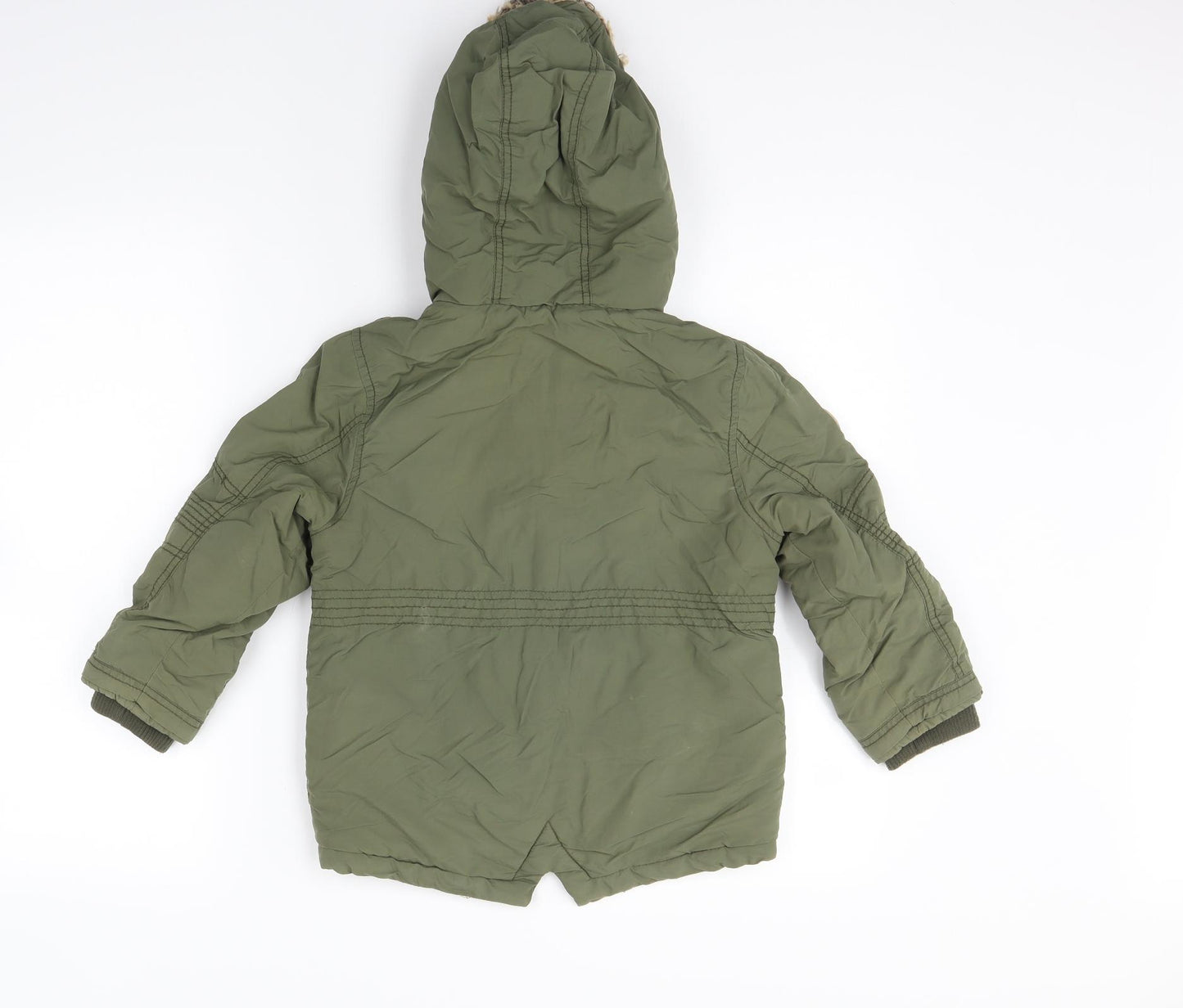 F&F Boys Green   Parka Coat Size 5-6 Years