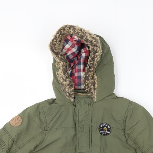 F&F Boys Green   Parka Coat Size 5-6 Years