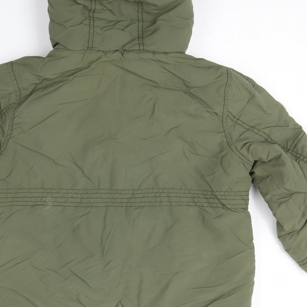 F&F Boys Green   Parka Coat Size 5-6 Years