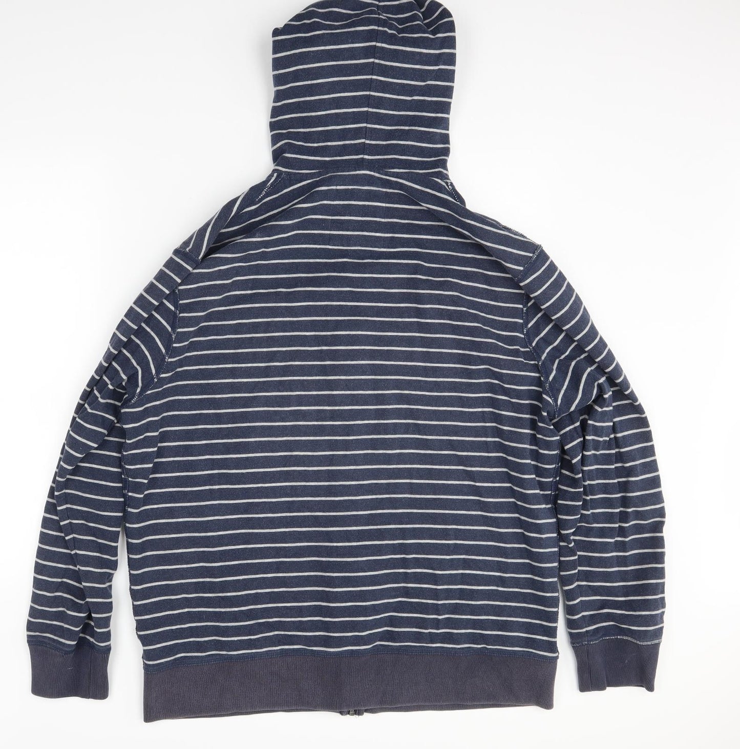 TU Mens Blue Striped  Full Zip Hoodie Size XL