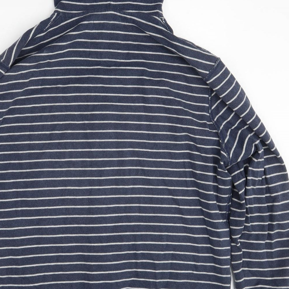 TU Mens Blue Striped  Full Zip Hoodie Size XL