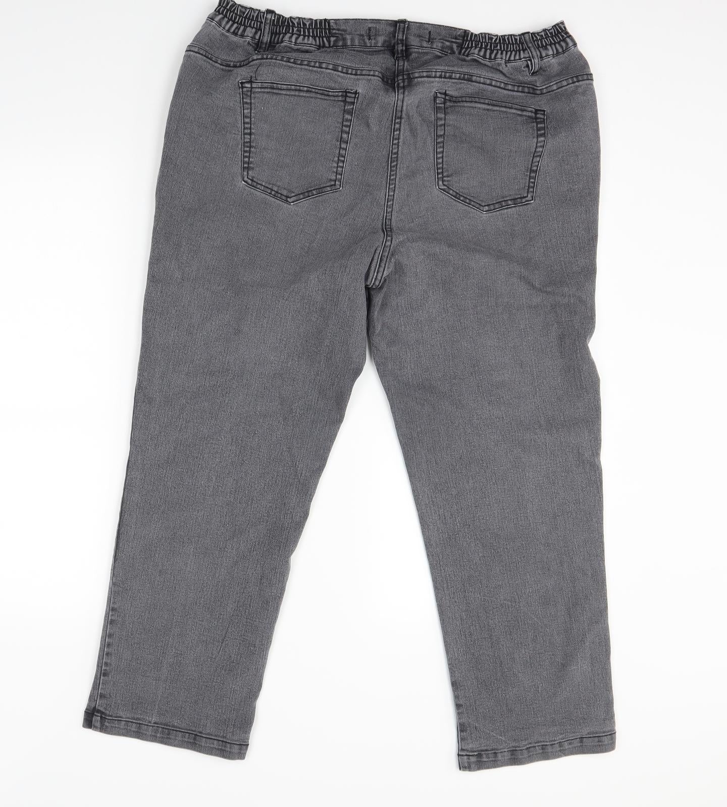 BM Womens Grey  Denim Cropped Jeans Size 16 L23 in