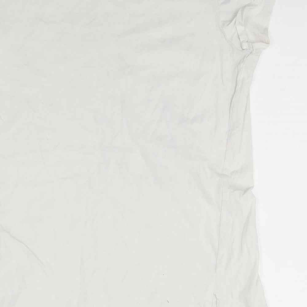 SINSAY Womens White   Basic T-Shirt Size L  - Party Animal