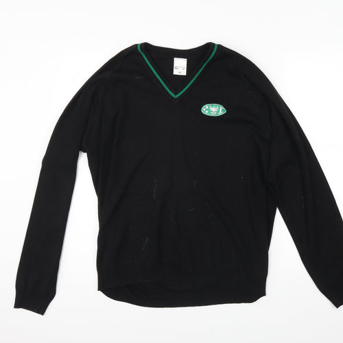 Performance Mens Black  Knit Pullover Jumper Size M