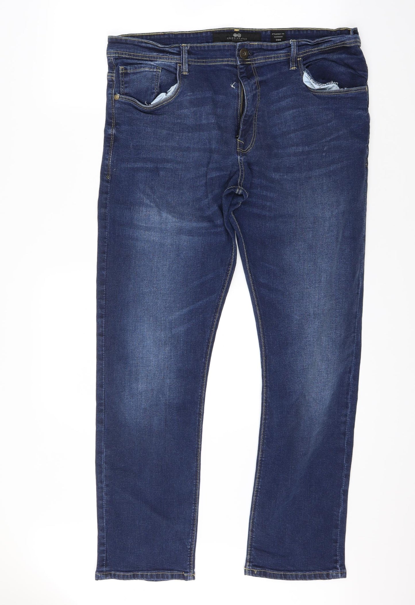 Crosshatch Womens Blue  Denim Straight Jeans Size 38 L29 in