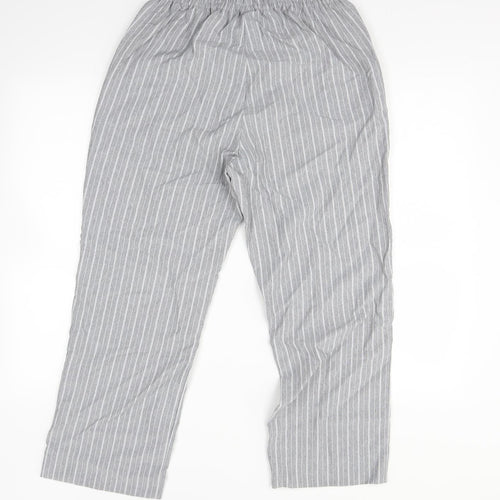 Damart Womens Grey Striped  Trousers  Size 14 L27 in