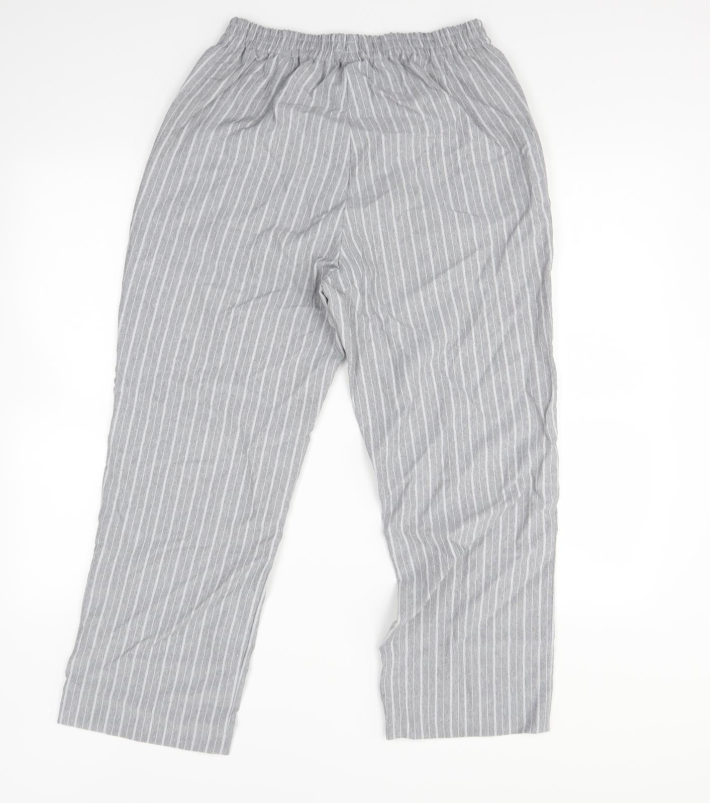 Damart Womens Grey Striped  Trousers  Size 14 L27 in