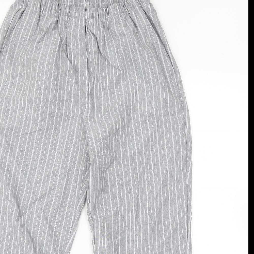 Damart Womens Grey Striped  Trousers  Size 14 L27 in