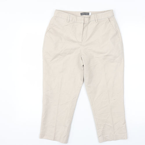 Mint Velvet Womens Beige   Capri Trousers Size 10 L20 in