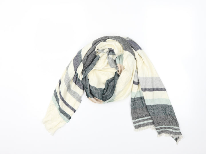 Preworn Unisex White Striped   Scarf