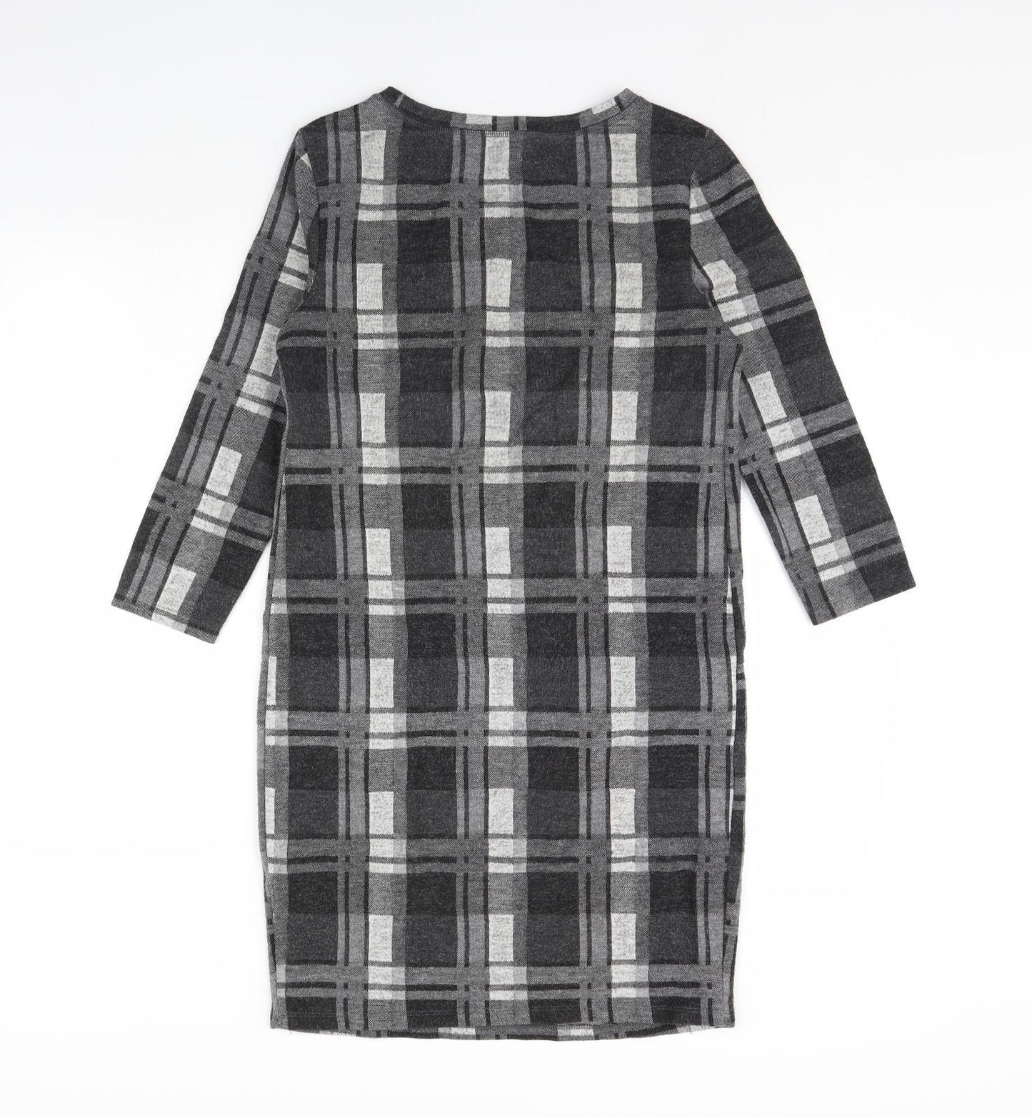 TU Womens Black Check  Jumper Dress  Size 8