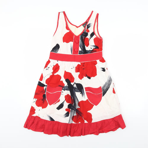 Preworn Womens White Floral  Shift  Size M