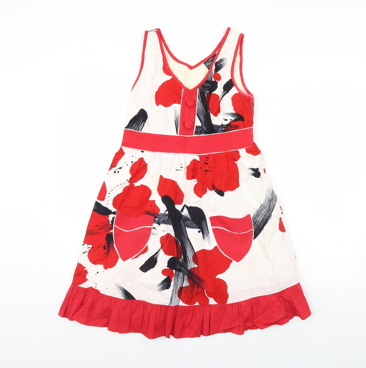 Preworn Womens White Floral  Shift  Size M