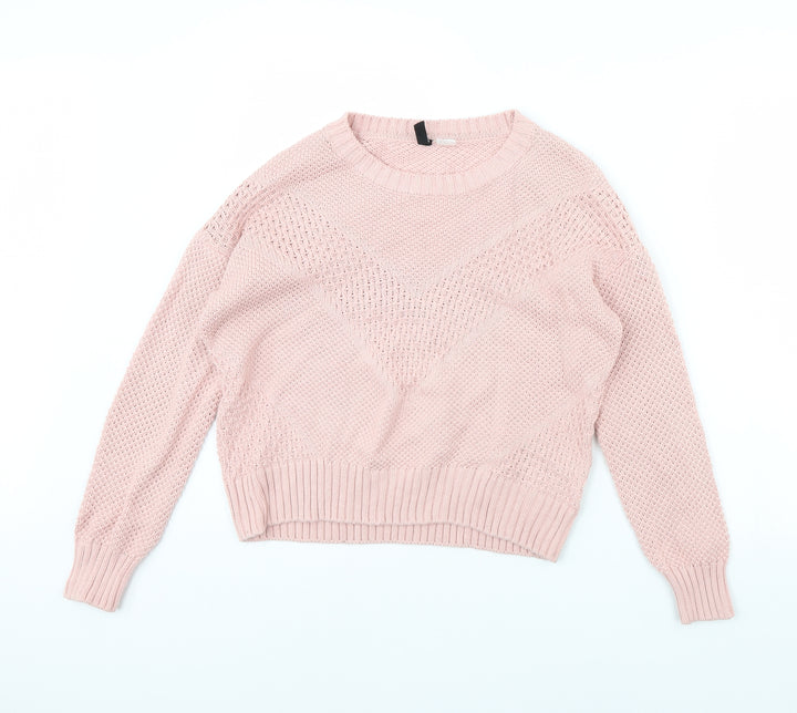 H&M Womens Pink Pullover Jumper Size S