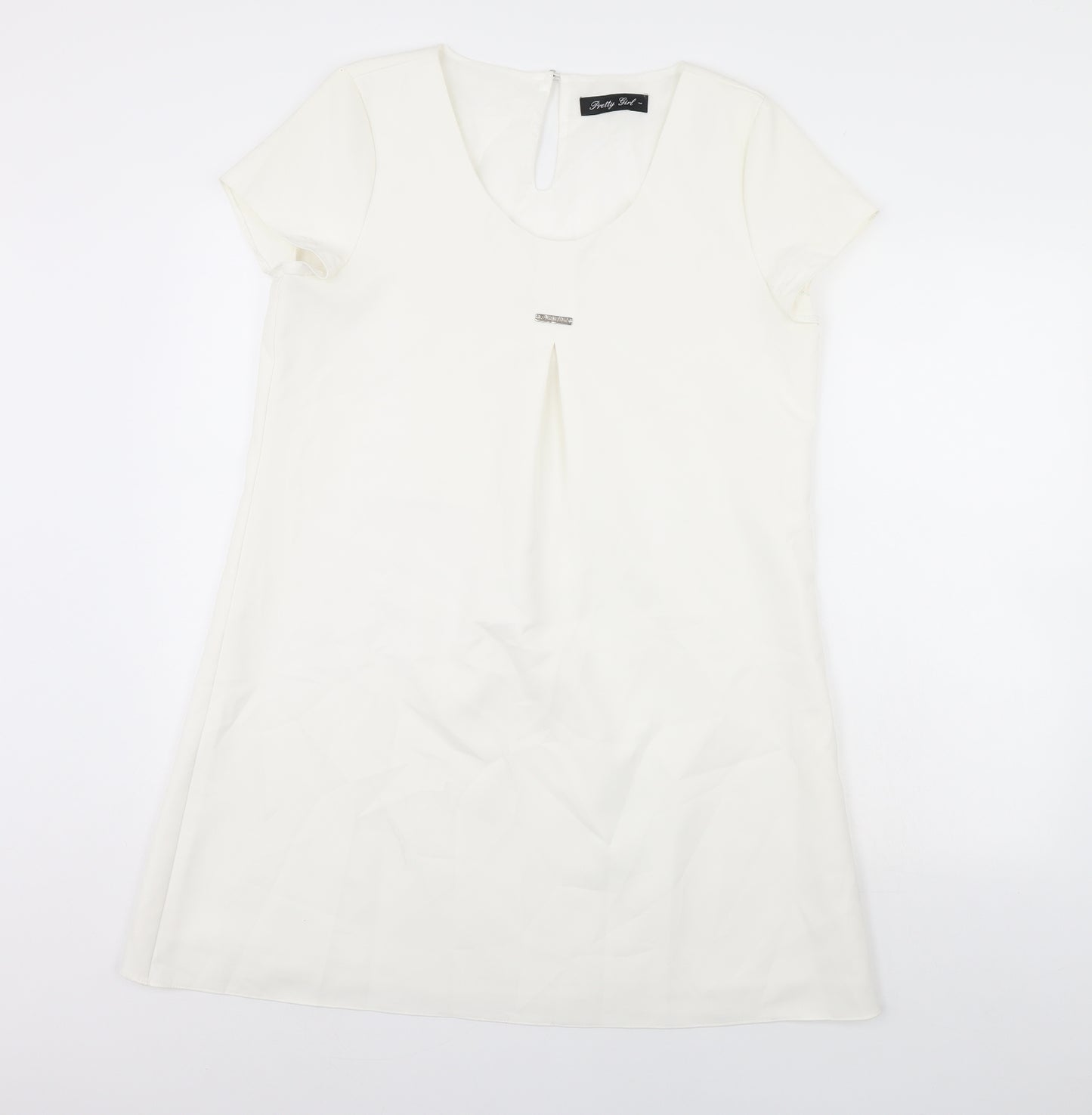 Pretty Girl Womens White  Rayon Sheath  Size L