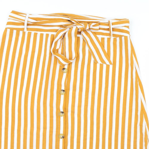 ESMARA Womens Orange Striped  Flare Skirt Size 16