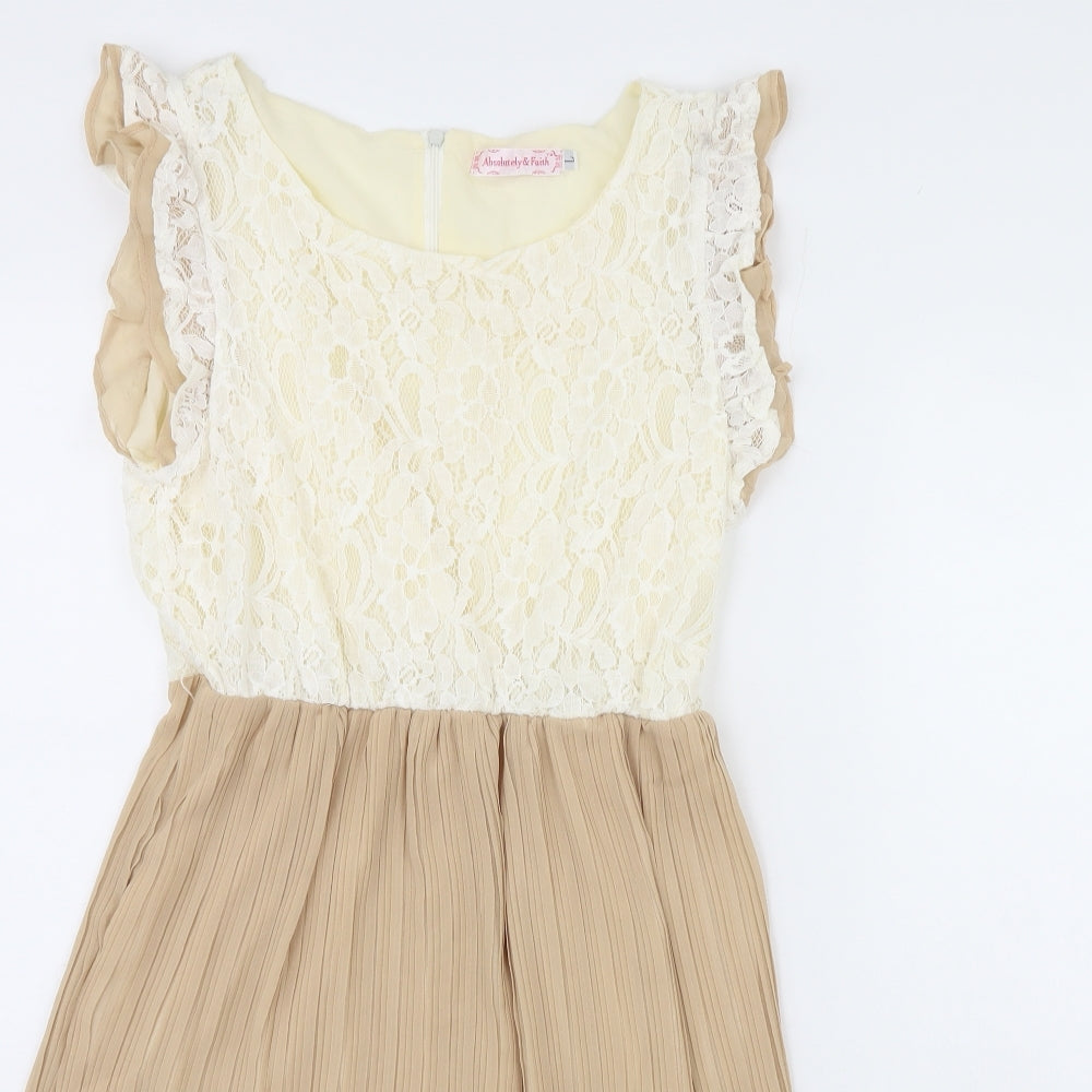 Absolutely & faith Womens Beige   Fit & Flare  Size L