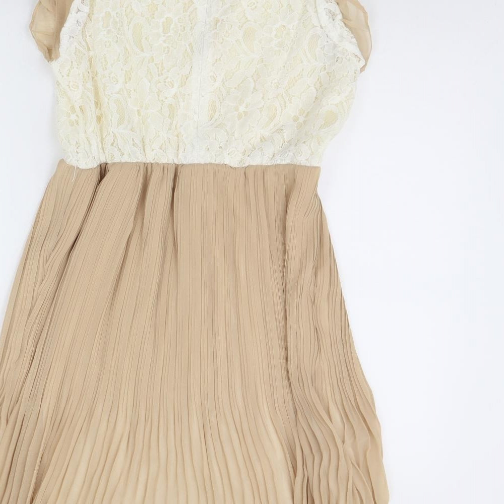 Absolutely & faith Womens Beige   Fit & Flare  Size L