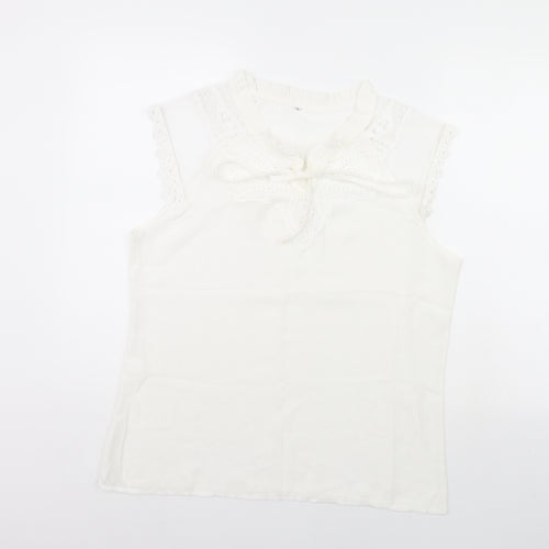 Preworn Womens White   Basic Blouse Size L