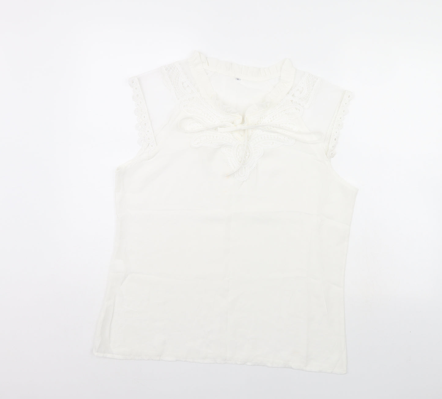 Preworn Womens White   Basic Blouse Size L