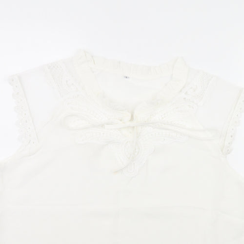 Preworn Womens White   Basic Blouse Size L