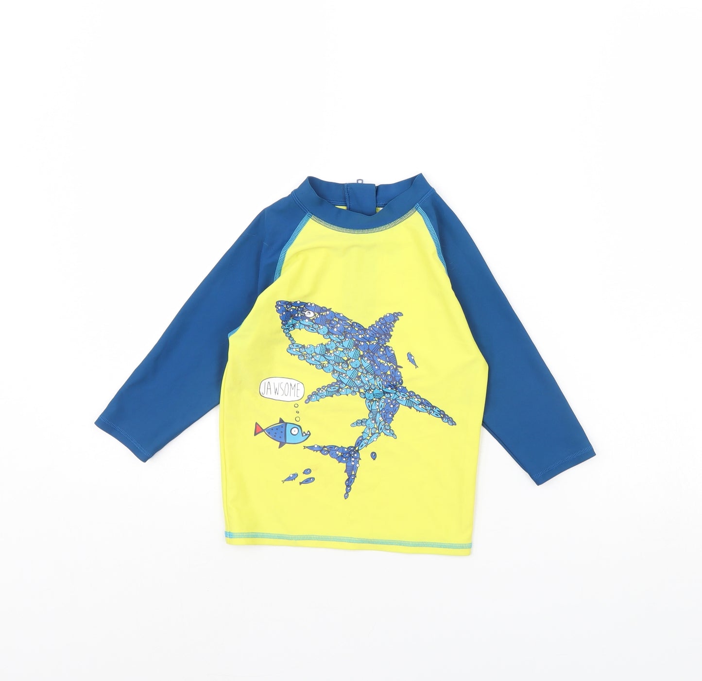 m&s Boys Yellow   Basic T-Shirt Size 5 Years  - Shark