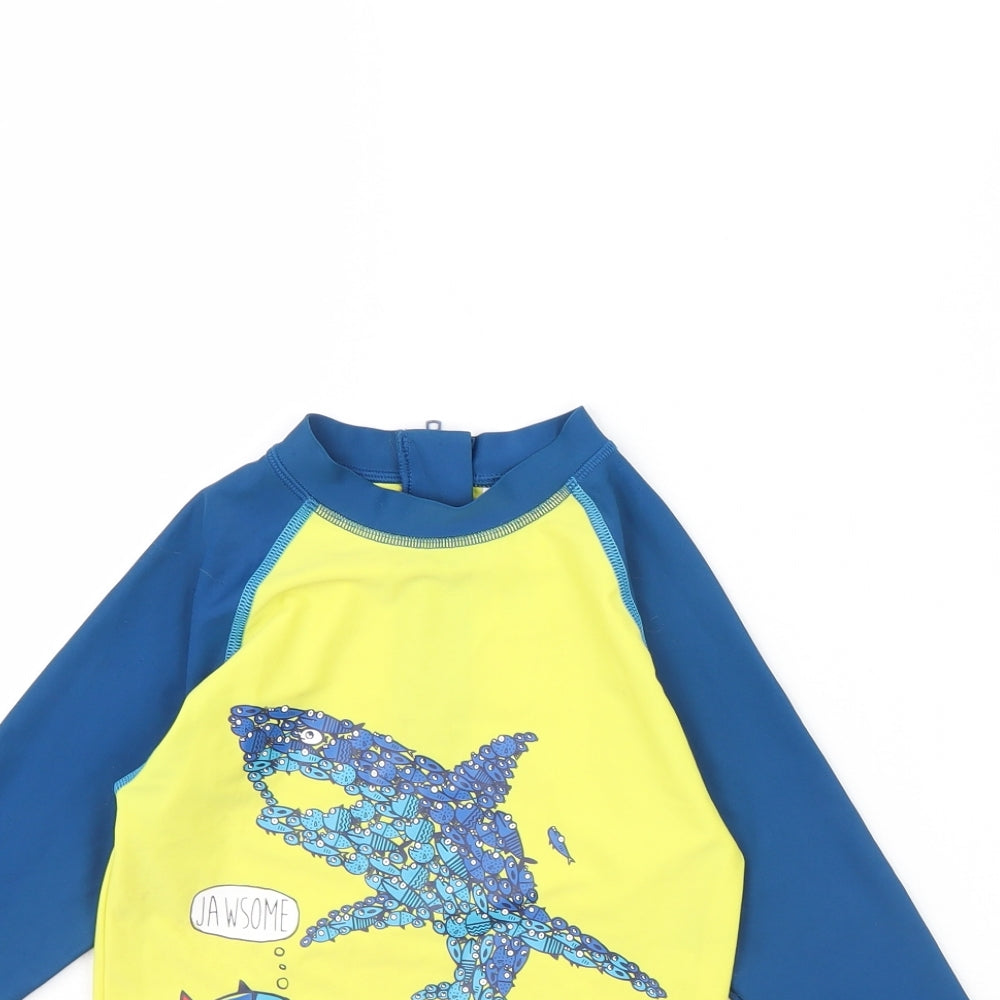 m&s Boys Yellow   Basic T-Shirt Size 5 Years  - Shark